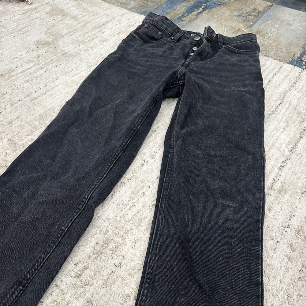 🚫SOLD🚫Zara Black High Waist Straight Leg Jeans - Picture 7 of 11